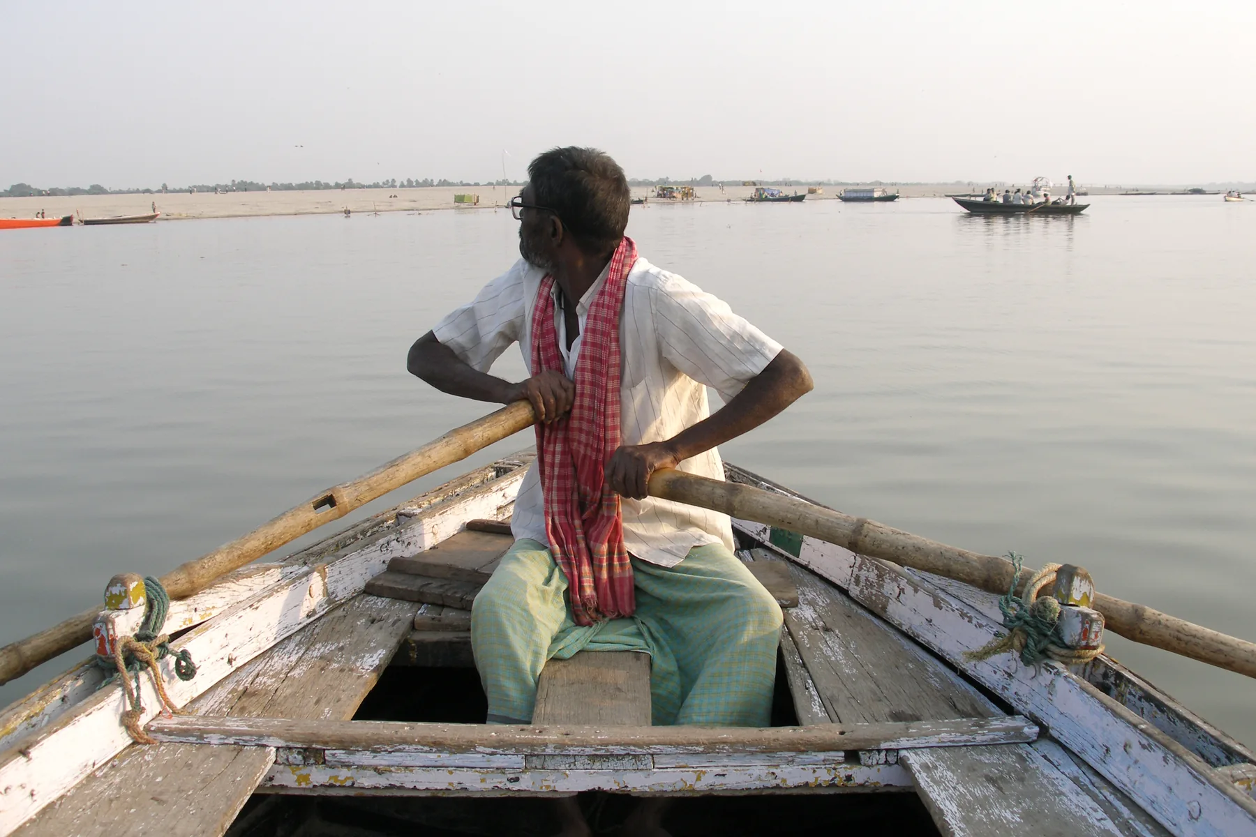 Boatman on the Ganges in Varanasi